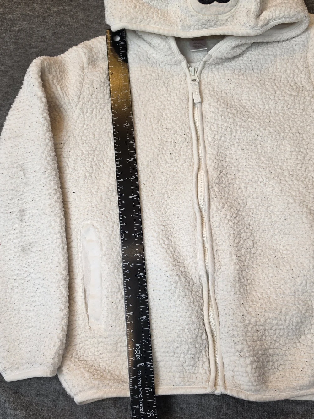 Gymboree Polar Bear Sherpa Zip-Up Hoodie 10 Cream 3D Polar Bear Outdoor Nature